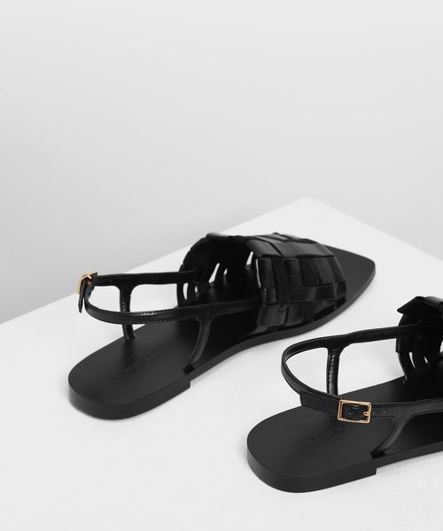 CHARLES & KEITH(チャールズ & キース)の「ウーベンスリングバック サンダル / Woven Slingback Sandals(サンダル・レディース・ブラック/マルチ・22.5cm/23cm/23.5cm/24.5cm)」の5枚目の写真