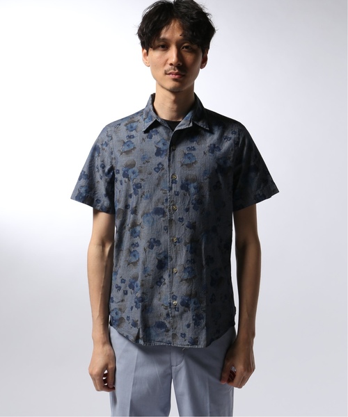 EDIFICE（エディフィス）の「Matteucci / Belesto 別注 ハイビスカスパターン オープンカラー シャツ（シャツ/ブラウス・メンズ・グレー・MEDIUM/SMALL/LARGE）」の4枚目の写真