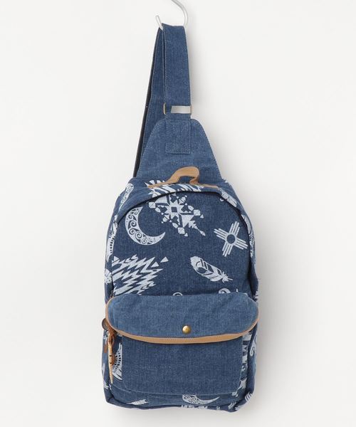 チャイハネ（チャイハネ）の「【チャイハネ】ネイティブ柄ワンショルダーリュック（バックパック/リュック・メンズ・ブルー/ネイビー/オフホワイト・FREE）」の3枚目の写真