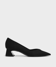 CHARLES & KEITH | Vカットカバード ブロックヒールパンプス / V-Cut Curved Block Heel Pumps(パンプス)