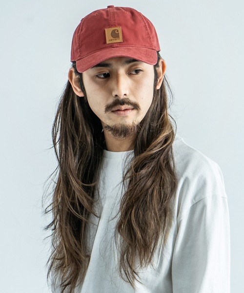 Carhartt(カーハート)の「CARHARTT カーハート ウォッシュ加工 ロゴ ローキャップ Odessa Cap(キャップ・メンズ・ブラック/ブラウン/ウッド/アーミー/ダークグリーン/モカ/ネイビー/ブルー/レッド/グリーン/グレー/ゴールド/コバルトブルー/コーラル/サンドベージュ/クリアグリーン・FREE)」の14枚目の写真