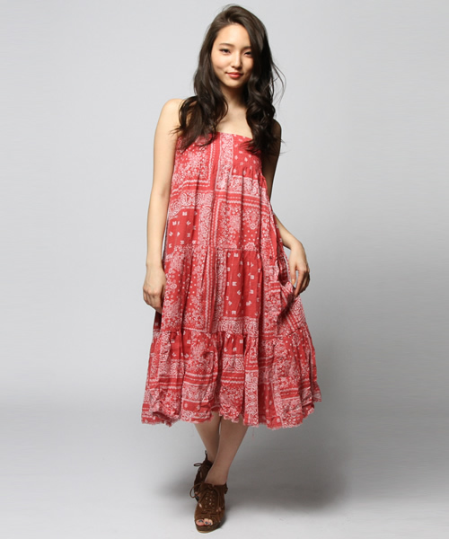 goa（ゴア）の「バンダナプリント２ＷＡＹスカート（スカート・レディース・インディゴブルー/レッド・FREE）」の11枚目の写真