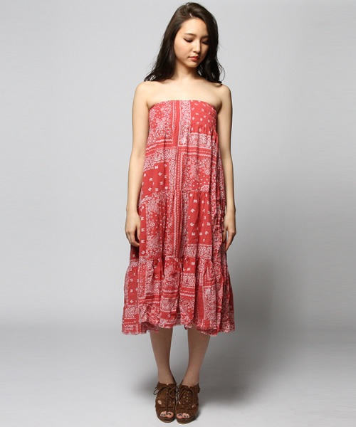 goa（ゴア）の「バンダナプリント２ＷＡＹスカート（スカート・レディース・インディゴブルー/レッド・FREE）」の12枚目の写真