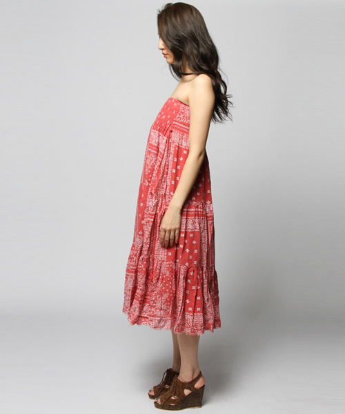 goa（ゴア）の「バンダナプリント２ＷＡＹスカート（スカート・レディース・インディゴブルー/レッド・FREE）」の3枚目の写真