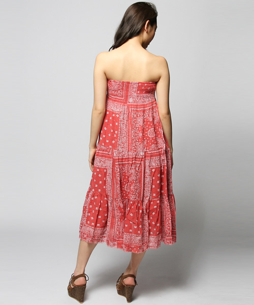 goa（ゴア）の「バンダナプリント２ＷＡＹスカート（スカート・レディース・インディゴブルー/レッド・FREE）」の4枚目の写真