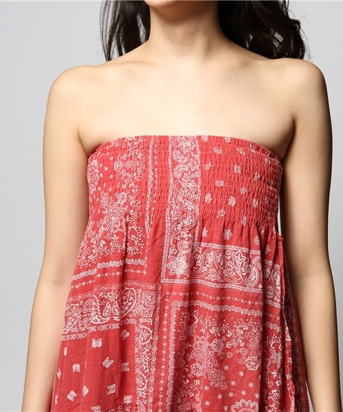 goa（ゴア）の「バンダナプリント２ＷＡＹスカート（スカート・レディース・インディゴブルー/レッド・FREE）」の5枚目の写真