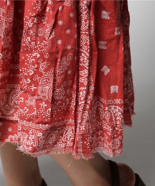 goa（ゴア）の「バンダナプリント２ＷＡＹスカート（スカート・レディース・インディゴブルー/レッド・FREE）」の6枚目の写真