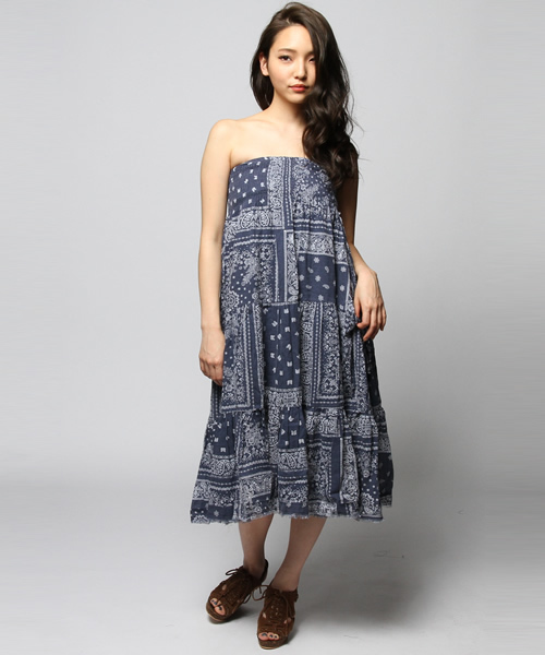 goa（ゴア）の「バンダナプリント２ＷＡＹスカート（スカート・レディース・インディゴブルー/レッド・FREE）」の13枚目の写真