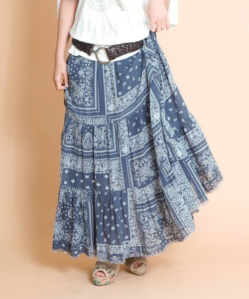 goa（ゴア）の「バンダナプリント２ＷＡＹスカート（スカート・レディース・インディゴブルー/レッド・FREE）」の14枚目の写真