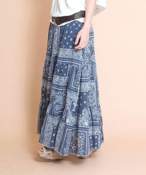 goa（ゴア）の「バンダナプリント２ＷＡＹスカート（スカート・レディース・インディゴブルー/レッド・FREE）」の15枚目の写真