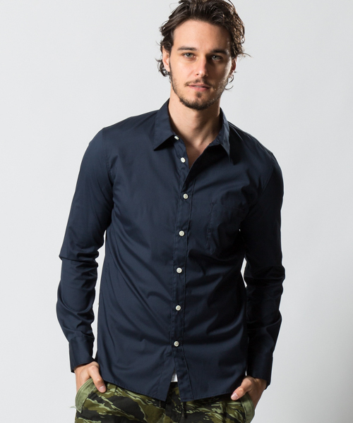 wjk（ダヴルジェイケイ）の「ms4028-broad regular shirt シャツ（シャツ/ブラウス・メンズ・ホワイト/ライトブルー/ダークブルー/ネイビー・S/M/L/XL）」の3枚目の写真