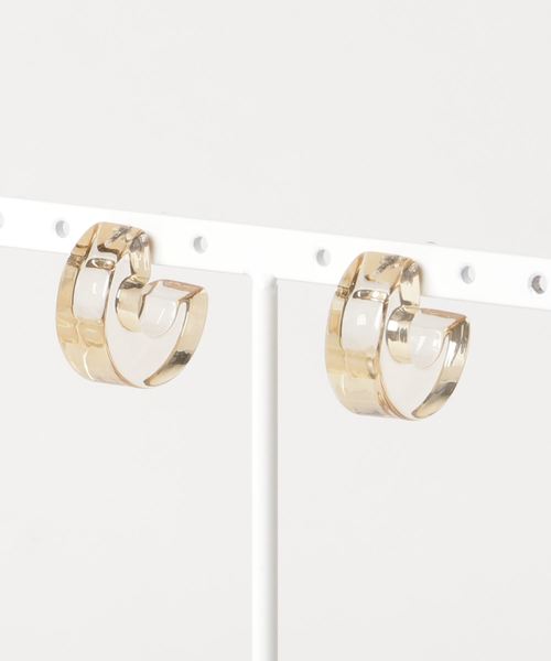 tone（トーン）の「【KuKuLu TOKYO】Solid circleピアス（ピアス（両耳用）・レディース・ベージュ/クリア/レッド系その他/イエロー/ブルー・FREE）」の2枚目の写真