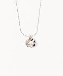 AMERICAN HOLIC | メタルリーフ×パールトップショートネックレス(ネックレス)