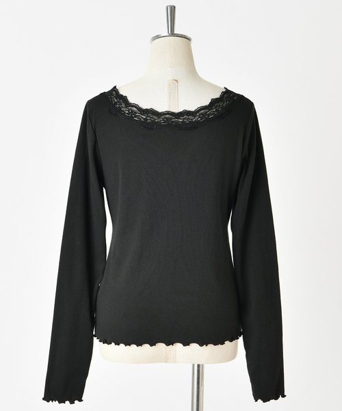 one after another NICE CLAUP(ワンアフターアナザーナイスクラップ)の「レース付き長袖インナー(Tシャツ/カットソー・レディース・ブラック/オフホワイト/ピンク/モカ・FREE)」の10枚目の写真