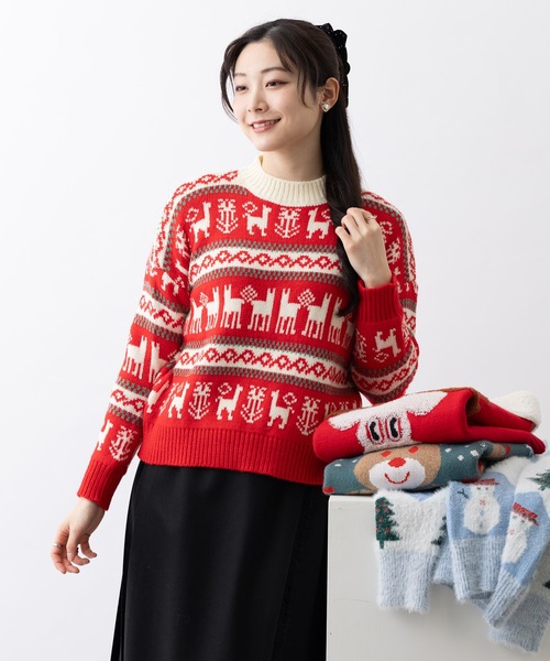 UGLY（アグリー）の「UGLY アグリー クリスマス ダサセーター（ニット/セーター・レディース・ホワイト/ライトブルー/レッド/グリーン系その他/レッド系その他2/レッド系その他/その他7/その他1/その他3/その他6/その他2/その他9/その他11/その他4/その他10/その他8/その他5・FREE）」の6枚目の写真