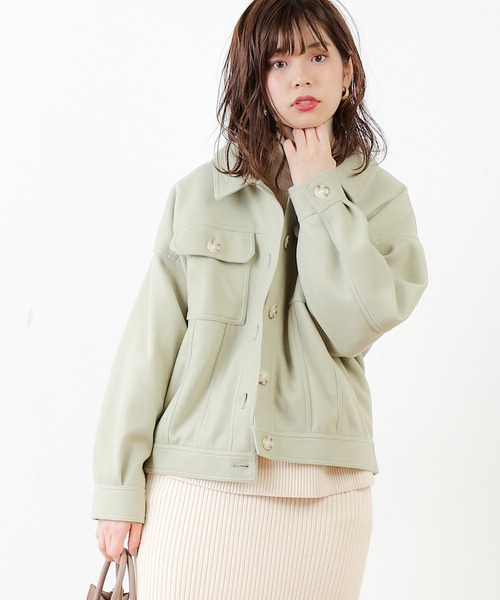 natural couture（ナチュラルクチュール）の「春色ミドル丈しっかりめブルゾン（ブルゾン・レディース・ホワイト/ミント/キャメル/グレイッシュベージュ・FREE）」の22枚目の写真