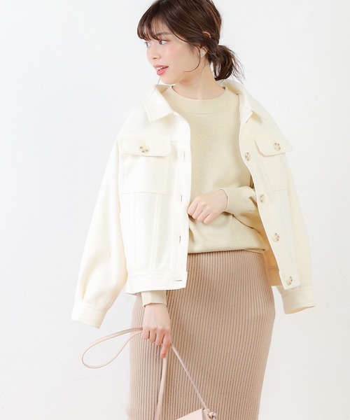 natural couture（ナチュラルクチュール）の「春色ミドル丈しっかりめブルゾン（ブルゾン・レディース・ホワイト/ミント/キャメル/グレイッシュベージュ・FREE）」の17枚目の写真