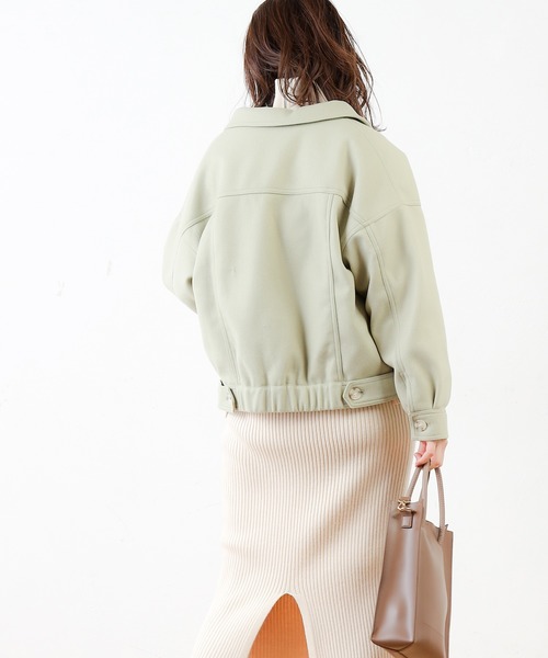 natural couture（ナチュラルクチュール）の「春色ミドル丈しっかりめブルゾン（ブルゾン・レディース・ホワイト/ミント/キャメル/グレイッシュベージュ・FREE）」の20枚目の写真