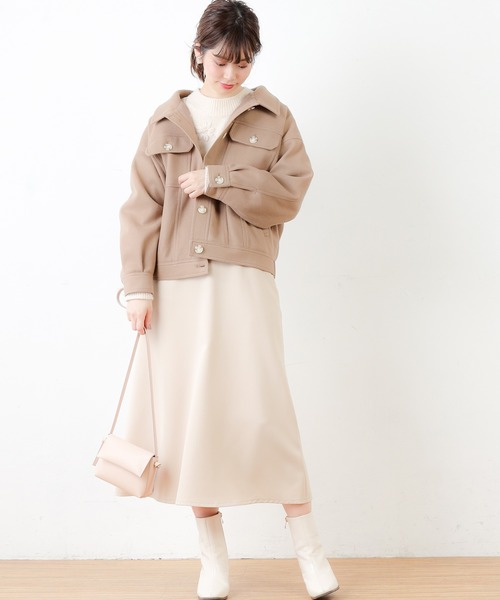 natural couture（ナチュラルクチュール）の「春色ミドル丈しっかりめブルゾン（ブルゾン・レディース・ホワイト/ミント/キャメル/グレイッシュベージュ・FREE）」の6枚目の写真