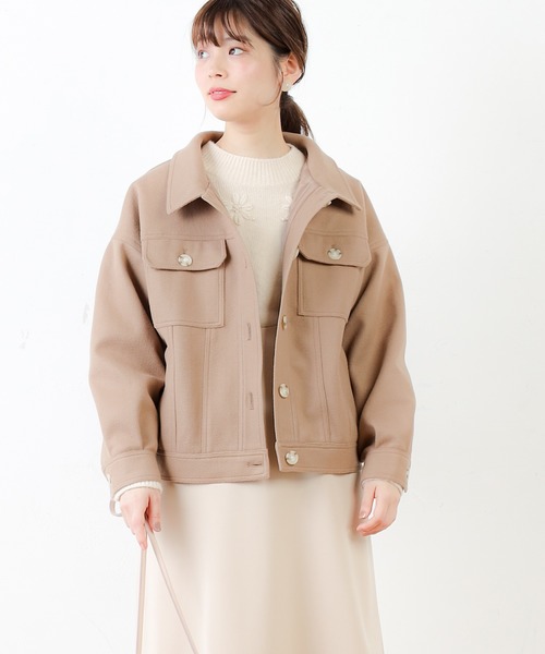 natural couture（ナチュラルクチュール）の「春色ミドル丈しっかりめブルゾン（ブルゾン・レディース・ホワイト/ミント/キャメル/グレイッシュベージュ・FREE）」の9枚目の写真