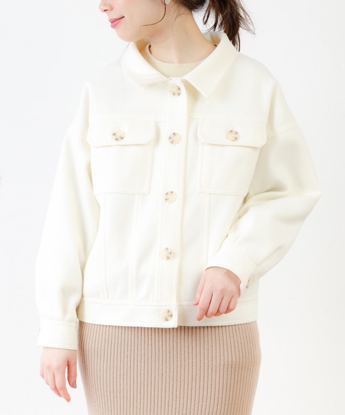 natural couture（ナチュラルクチュール）の「春色ミドル丈しっかりめブルゾン（ブルゾン・レディース・ホワイト/ミント/キャメル/グレイッシュベージュ・FREE）」の21枚目の写真