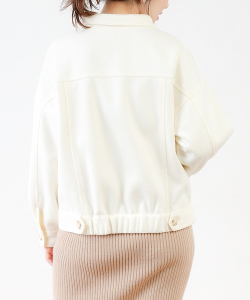 natural couture（ナチュラルクチュール）の「春色ミドル丈しっかりめブルゾン（ブルゾン・レディース・ホワイト/ミント/キャメル/グレイッシュベージュ・FREE）」の16枚目の写真