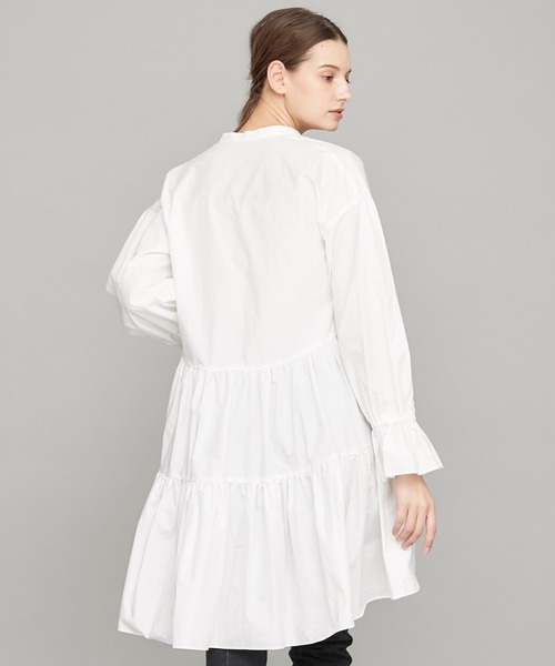 STUDIOUS（ステュディオス）の「【STUDIOUS】ギャザーフレア チュニック ミニ ワンピース（ワンピース・レディース・ホワイト/ブラック/ベージュ・FREE）」の7枚目の写真