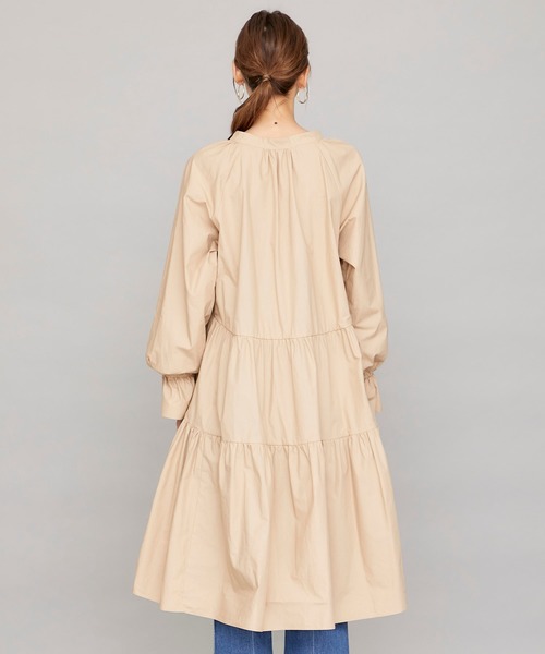 STUDIOUS（ステュディオス）の「【STUDIOUS】ギャザーフレア チュニック ミニ ワンピース（ワンピース・レディース・ホワイト/ブラック/ベージュ・FREE）」の12枚目の写真