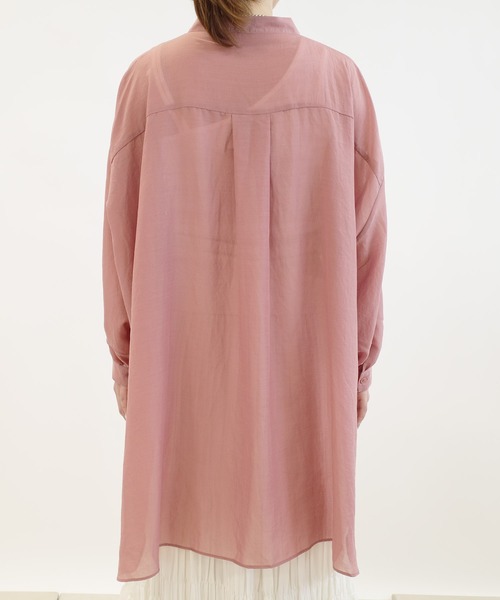 DouDou(ドゥドゥ)の「シアーBIGチュニック2(シャツ/ブラウス・レディース・ブラウン/オフホワイト/ピンク・FREE)」の22枚目の写真