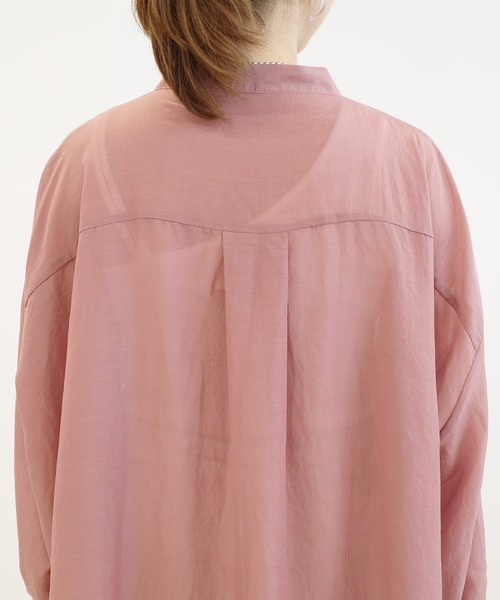 DouDou(ドゥドゥ)の「シアーBIGチュニック2(シャツ/ブラウス・レディース・ブラウン/オフホワイト/ピンク・FREE)」の8枚目の写真