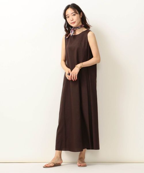 SHIPS any（シップス エニィ）の「SHIPS any:Aラインマキシワンピース◇（ワンピース・レディース・グリーン/パープル/ブラウン・ONE SIZE）」の4枚目の写真