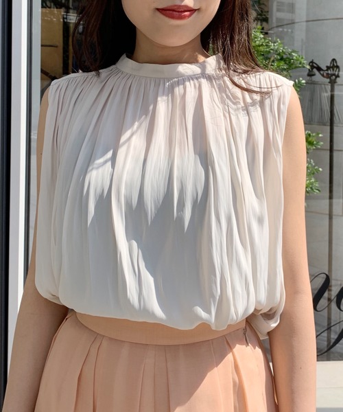 Loungedress フレンチ ブラウス Loungedress ブラウス シャツ カットジョーゼットフレンチ