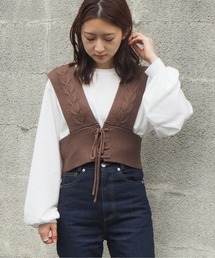 tiptop | 2020AW 2wayケーブルニットビスチェセット(ベスト)
