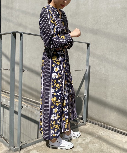 LOUNGEDRESS(ラウンジドレス)の「ドットフラワーワンピース(ワンピース・レディース・ブラック/ネイビー・FREE)」の15枚目の写真