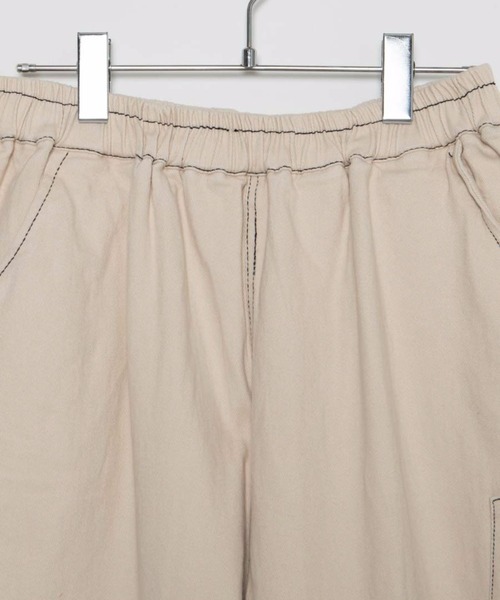 DING（ディング）の「DING/ジップポケットイージーパンツ（スウェットパンツ・レディース・ブラック/ベージュ・FREE）」の7枚目の写真