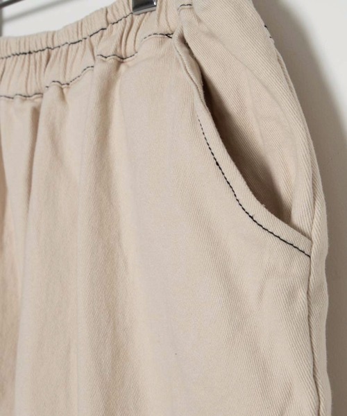 DING（ディング）の「DING/ジップポケットイージーパンツ（スウェットパンツ・レディース・ブラック/ベージュ・FREE）」の9枚目の写真