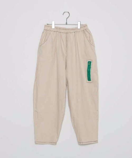DING（ディング）の「DING/ジップポケットイージーパンツ（スウェットパンツ・レディース・ブラック/ベージュ・FREE）」の3枚目の写真