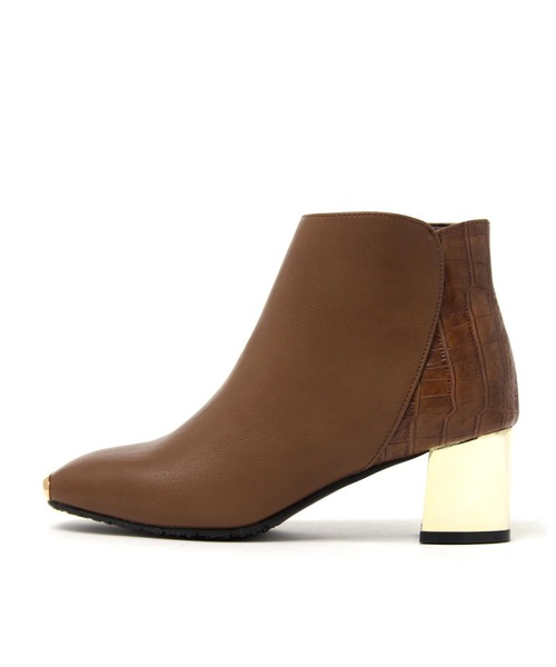 grandfleur（グランドフルール）の「異素材使いのメタリックヒール/ショートブーツ（ブーツ・レディース・ブラック/ブラウン/アイボリー・LL/S/M/L）」の9枚目の写真