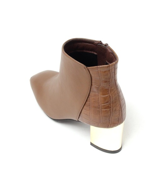 grandfleur（グランドフルール）の「異素材使いのメタリックヒール/ショートブーツ（ブーツ・レディース・ブラック/ブラウン/アイボリー・LL/S/M/L）」の12枚目の写真