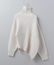 6 | ＜6(ROKU)＞WOOL CASHMERE CABLE TURTLE NECK KNIT/ニット(ニット/セーター)