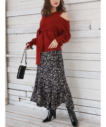 ROYAL PARTY | フラワープリントエスカルゴスカート(スカート)