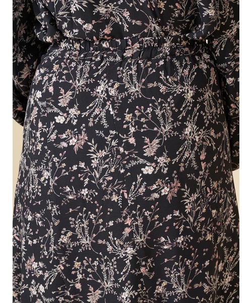 ROYAL PARTY（ロイヤルパーティー）の「フラワープリントエスカルゴスカート（スカート・レディース・ブラック/ブラウン/オフホワイト・FREE）」の8枚目の写真