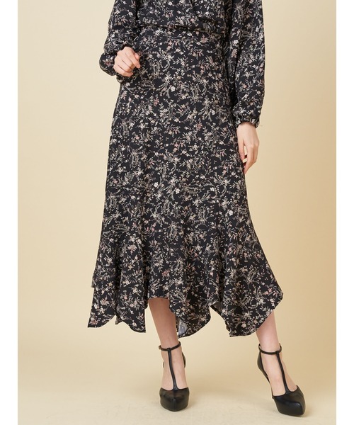 ROYAL PARTY（ロイヤルパーティー）の「フラワープリントエスカルゴスカート（スカート・レディース・ブラック/ブラウン/オフホワイト・FREE）」の12枚目の写真