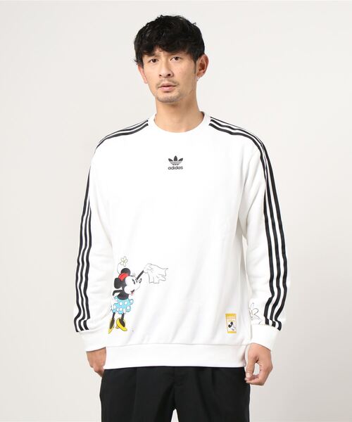 セール】adidas アディダス M SWEAT CREW ABC(DSN) HB0423 WHT/BLK