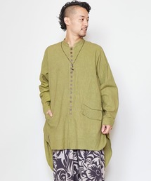 チャイハネ | 【チャイハネ】ハイローヘムMEN'Sバンドカラーシャツ(シャツ/ブラウス)