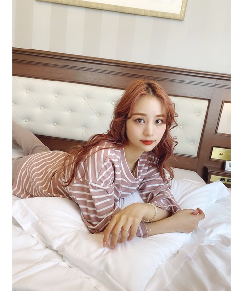JUMELLE(ジュメロ)の「ボーダーロゴカットソー(Tシャツ/カットソー・レディース・ベージュ/ピンク・FREE)」の14枚目の写真