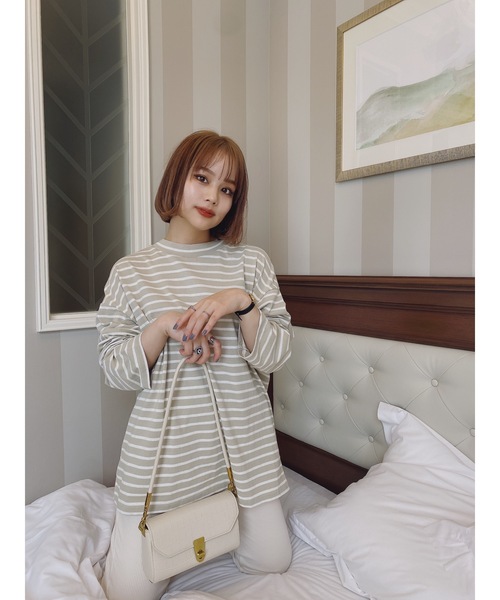 JUMELLE(ジュメロ)の「ボーダーロゴカットソー(Tシャツ/カットソー・レディース・ベージュ/ピンク・FREE)」の22枚目の写真
