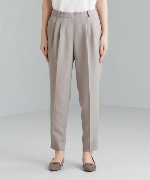 green label relaxing（グリーンレーベルリラクシング）の「[ 手洗い可能 / ハイツイストキュプラ ] ◆D テーパード パンツ -JPO ◇No15◇（その他パンツ・レディース・ライトグレー/ベージュ/モカ・36/44/40/42/34/46/38）」の2枚目の写真