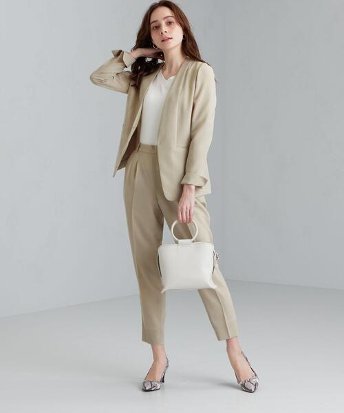 green label relaxing（グリーンレーベルリラクシング）の「[ 手洗い可能 / ハイツイストキュプラ ] ◆D テーパード パンツ -JPO ◇No15◇（その他パンツ・レディース・ライトグレー/ベージュ/モカ・36/44/40/42/34/46/38）」の7枚目の写真