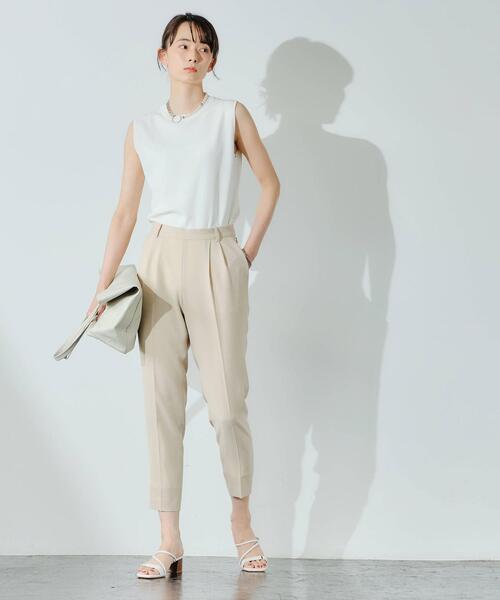 green label relaxing（グリーンレーベルリラクシング）の「[ 手洗い可能 / ハイツイストキュプラ ] ◆D テーパード パンツ -JPO ◇No15◇（その他パンツ・レディース・ライトグレー/ベージュ/モカ・36/44/40/42/34/46/38）」の21枚目の写真